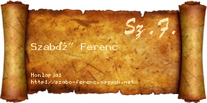 Szabó Ferenc névjegykártya