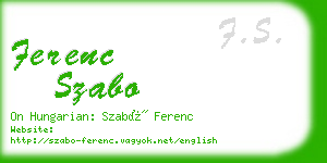 ferenc szabo business card